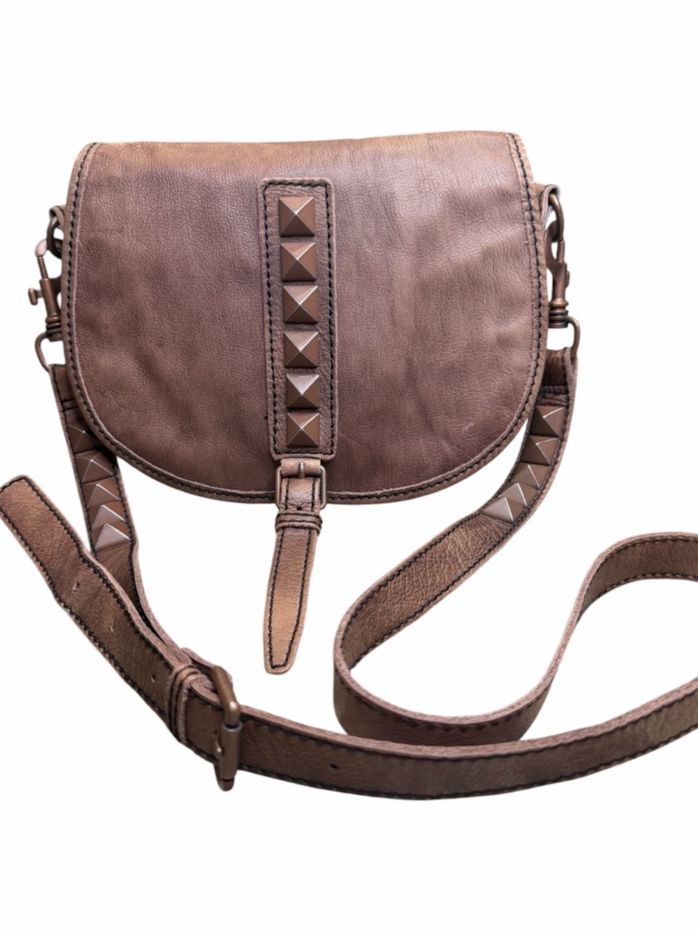 Liebeskind Leather Crossbody with Pyramid Studs